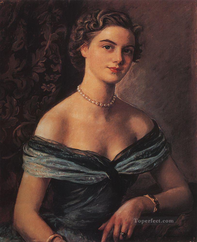 helene de rua princess jean de merode 1954 beautiful woman lady Oil Paintings